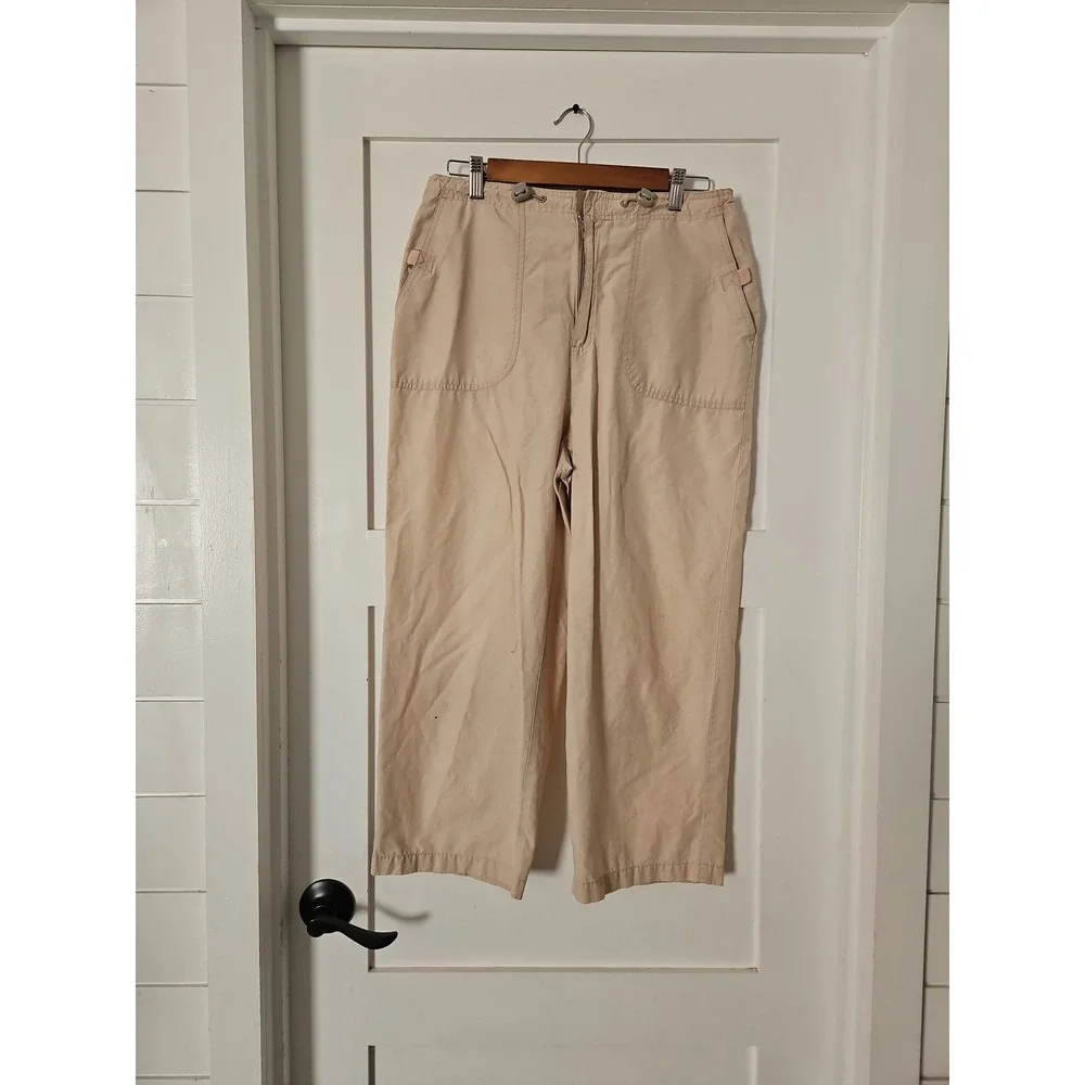 Vintage St.‎ John's Bay Y2K Khaki Cargo Crop Pants Women's Size 8